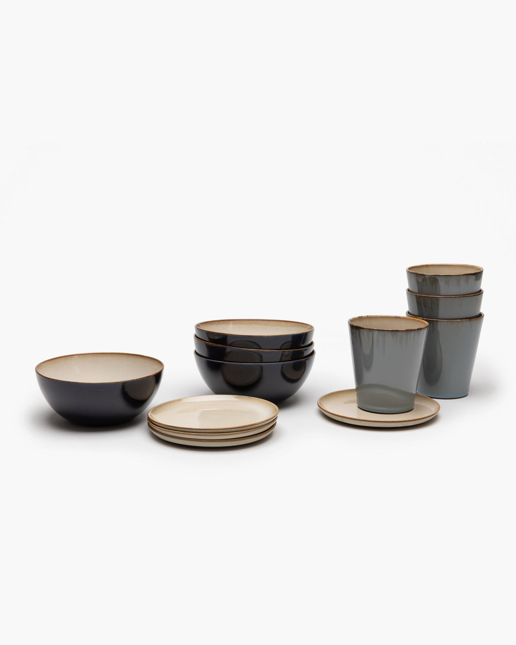 Breakfast Set 12 pieces - Terres de rêves tableware by Anita Le Grelle - misty gray