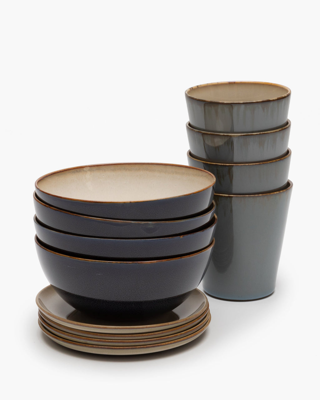 Breakfast Set 12 pieces - Terres de rêves tableware by Anita Le Grelle - misty gray