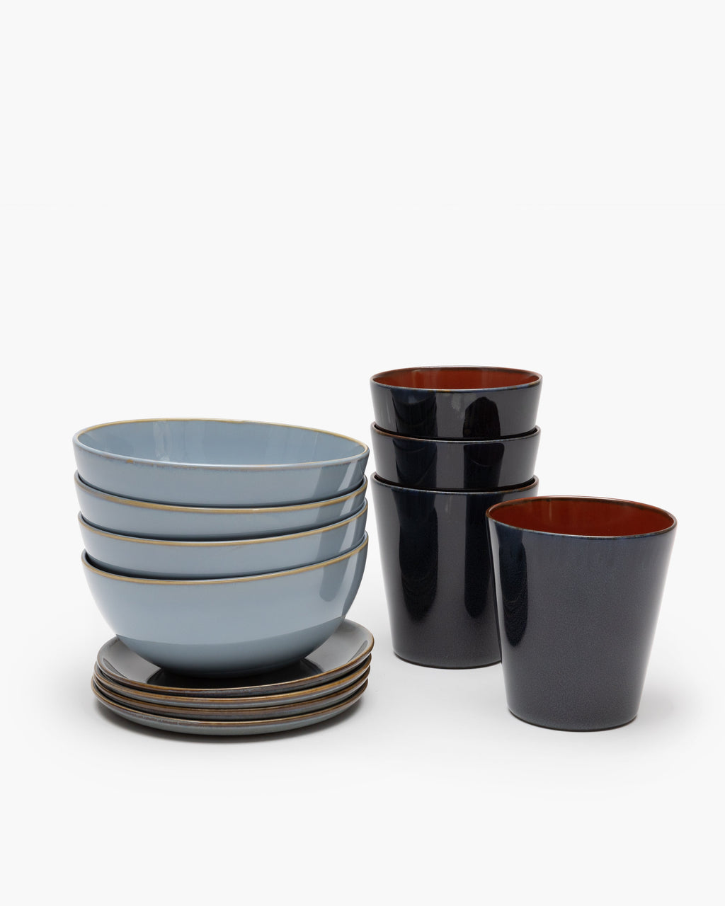 Breakfast Set 12 pieces - Terres de rêves tableware by Anita Le Grelle - smoky blue
