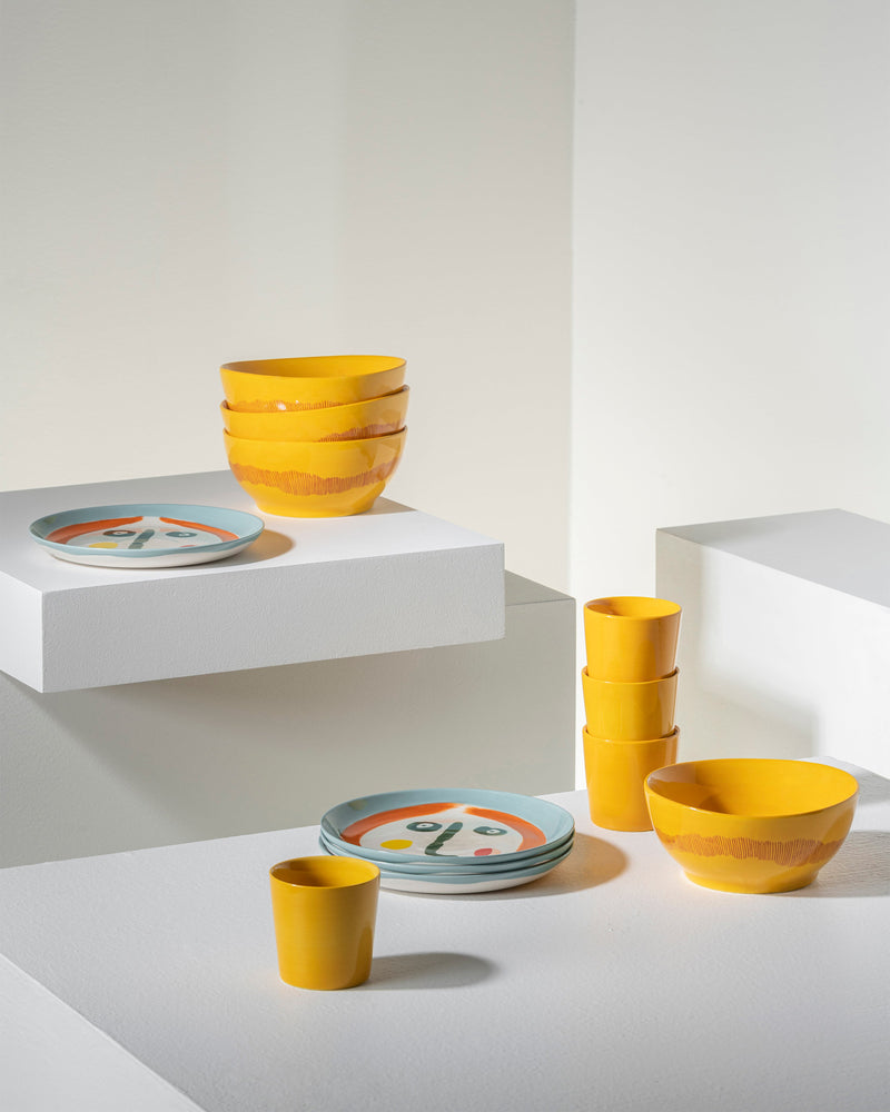 Set colazione 12 pezzi - stoviglie Feast di Ottolenghi - giallo