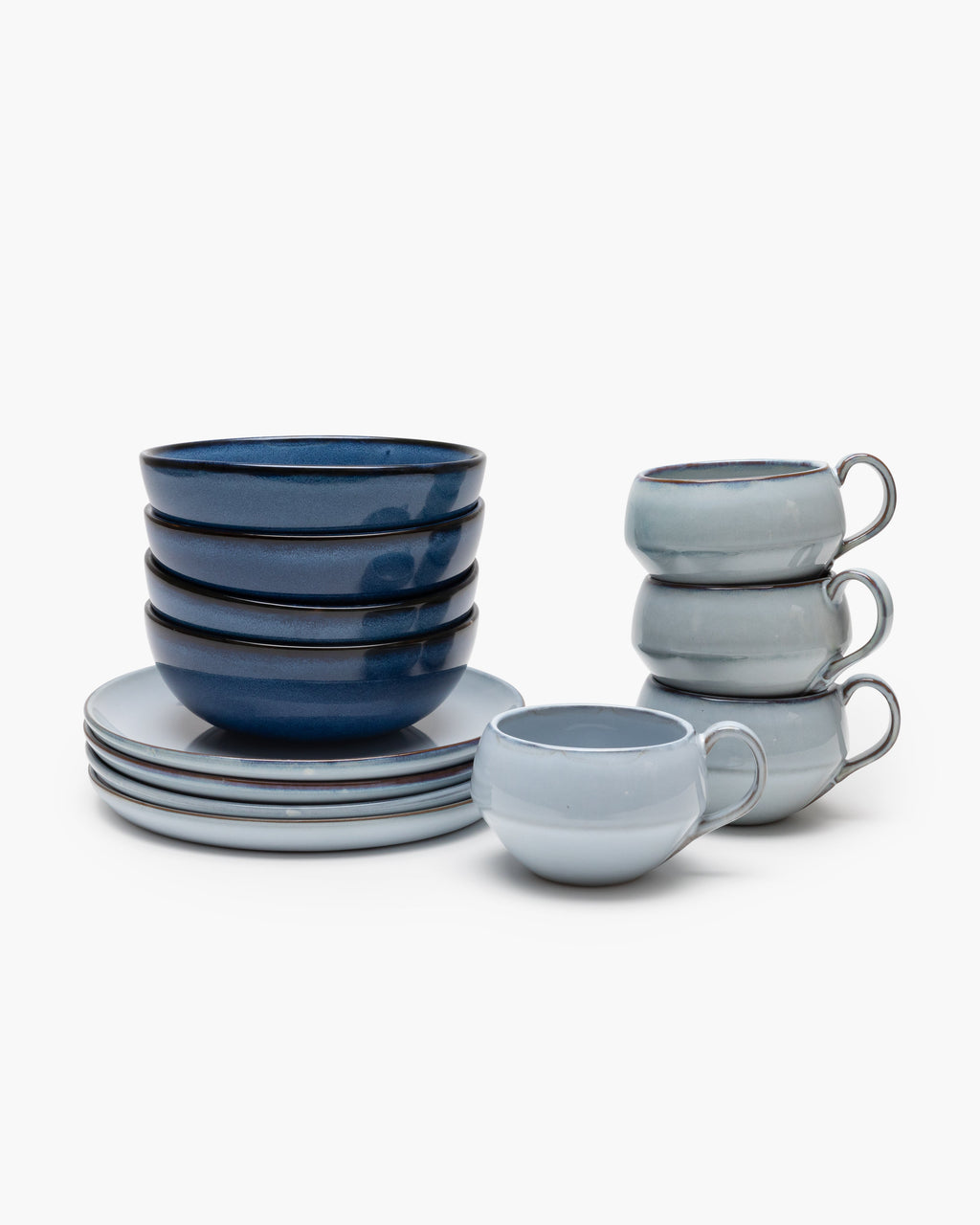 Breakfast Set 12 pieces - Pure tableware by Pascale Naessens - blue