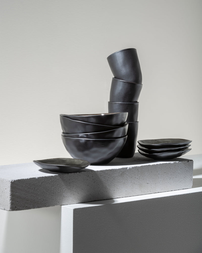 Set colazione 12 pezzi - Porcellana pura di Pascale Naessens - grigio scuro