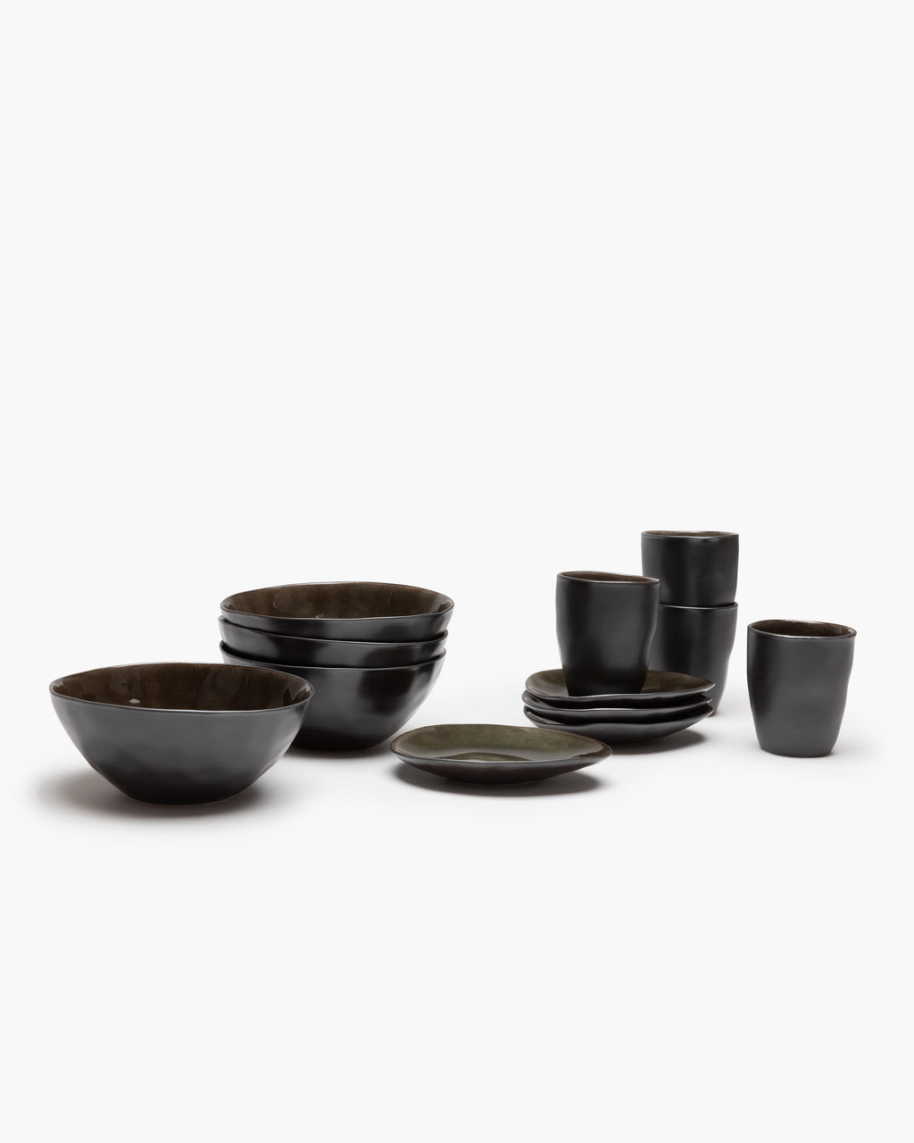 Breakfast Set 12 pieces - Pure tableware by Pascale Naessens - dark gray