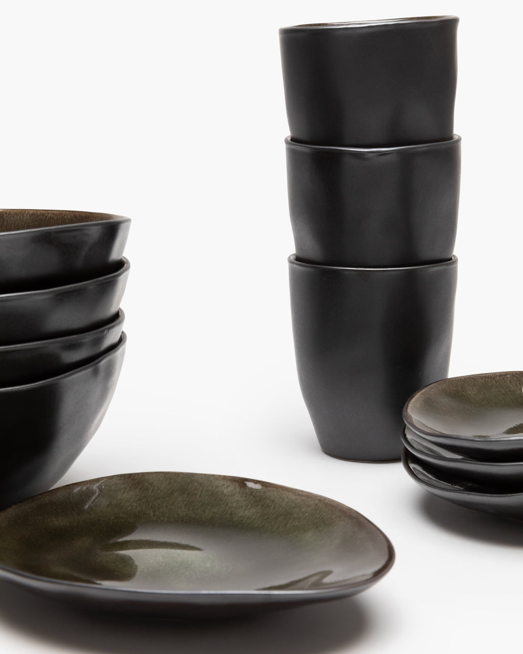 Breakfast Set 12 pieces - Pure tableware by Pascale Naessens - dark gray