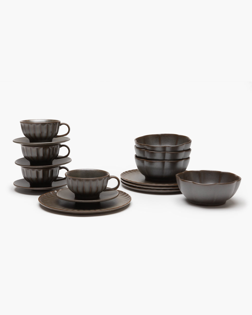 Breakfast Set 16 pieces - Inku Tableware by Sergio Herman -  green