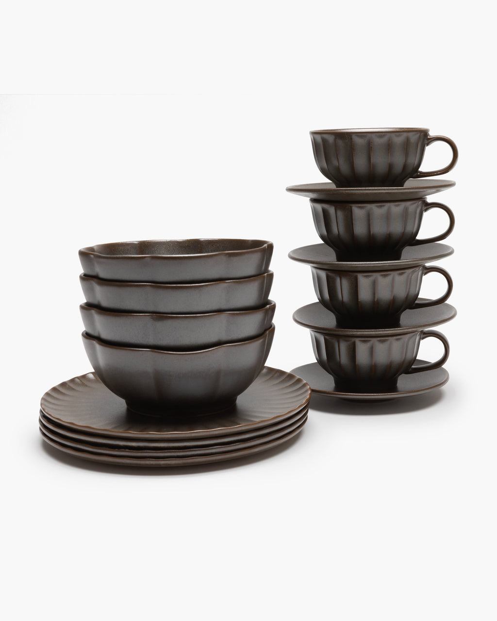 Breakfast Set 16 pieces - Inku Tableware by Sergio Herman -  green