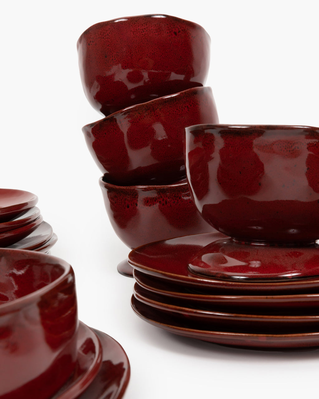 Breakfast Set 12 pieces - La Mère tableware by Marie Michielssen - venetian red