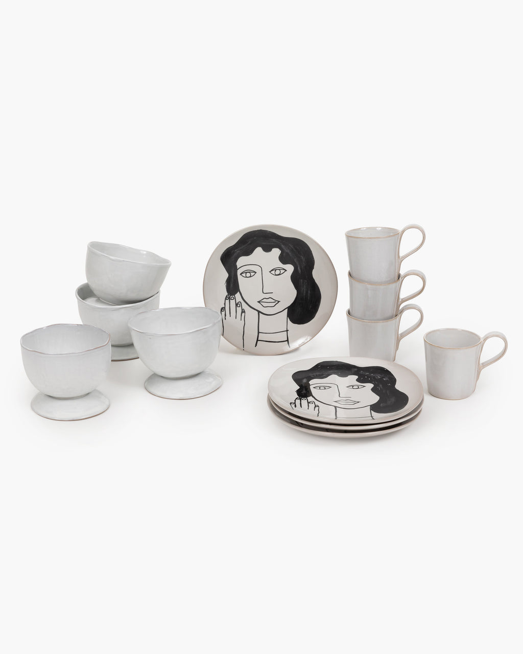 Breakfast Set 12 pieces - La Mère tableware by Marie Michielssen - off-white