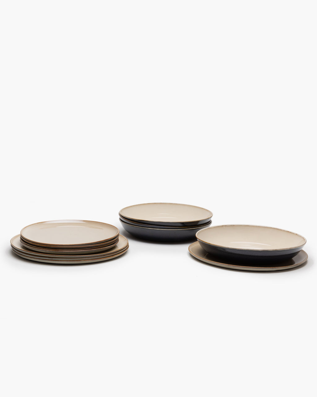 Dinner Set 12 pieces - Terres de rêves tableware by Anita Le Grelle - misty gray
