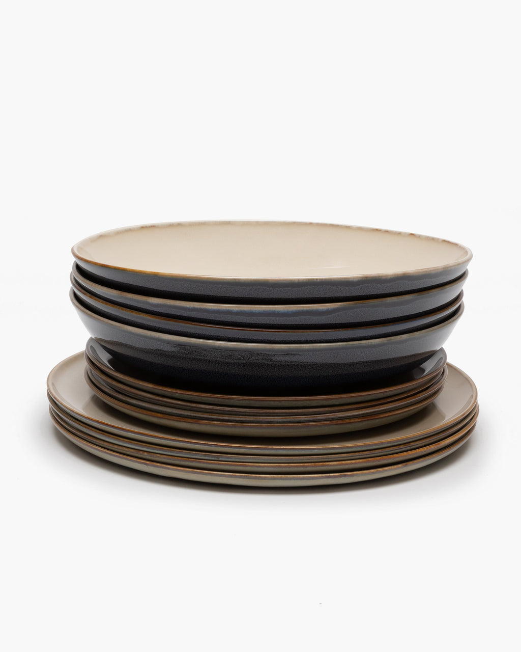 Dinner Set 12 pieces - Terres de rêves tableware by Anita Le Grelle - misty gray