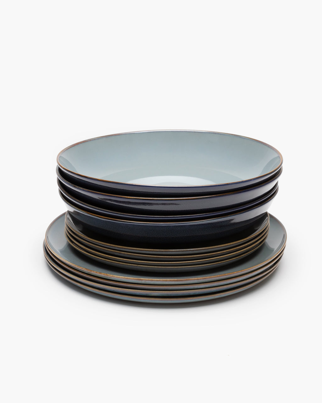 Dinner Set 12 pieces - Terres de rêves tableware by Anita Le Grelle - smoky blue
