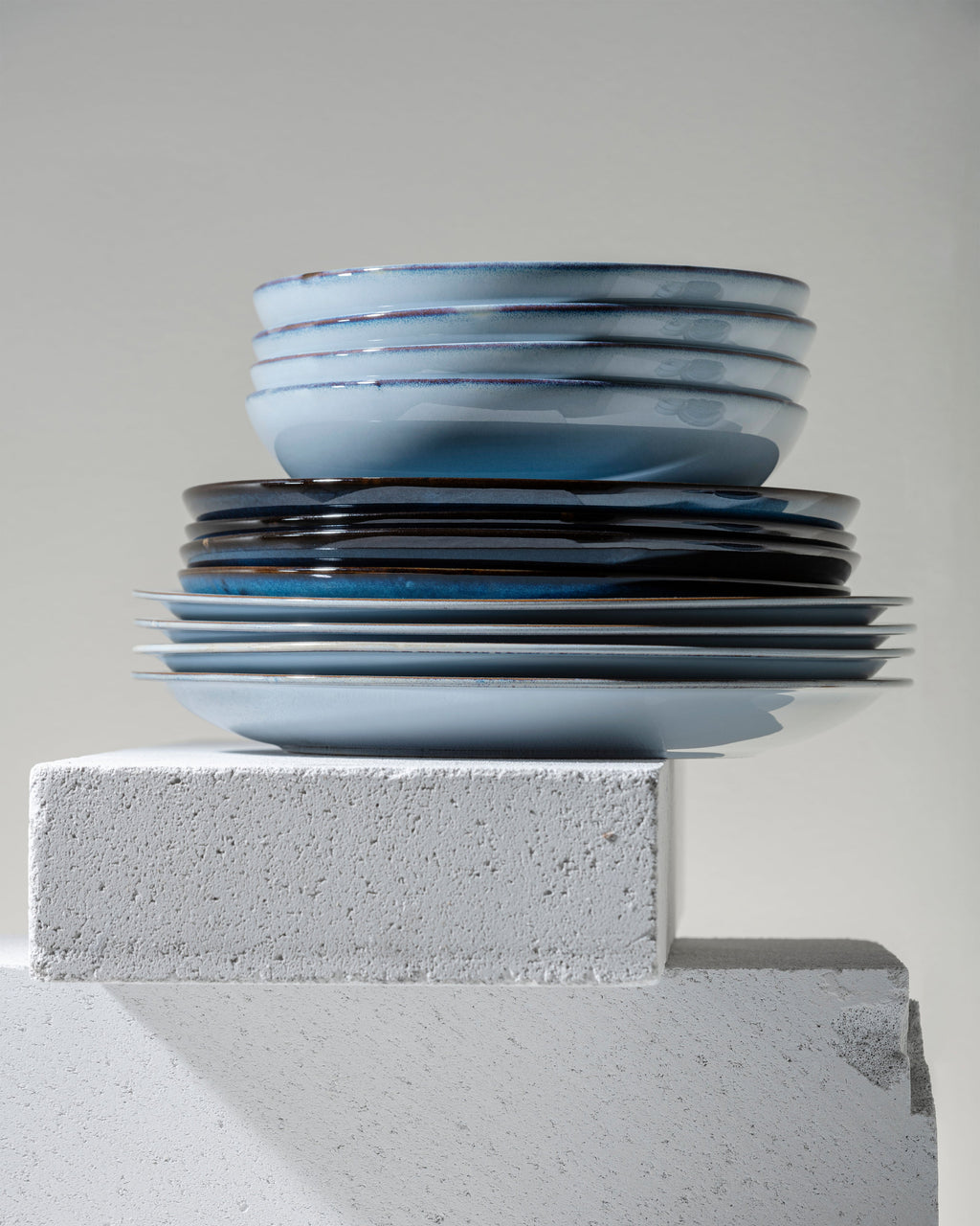 Dinner Set 12 pieces - Pure tableware by Pascale Naessens - blue