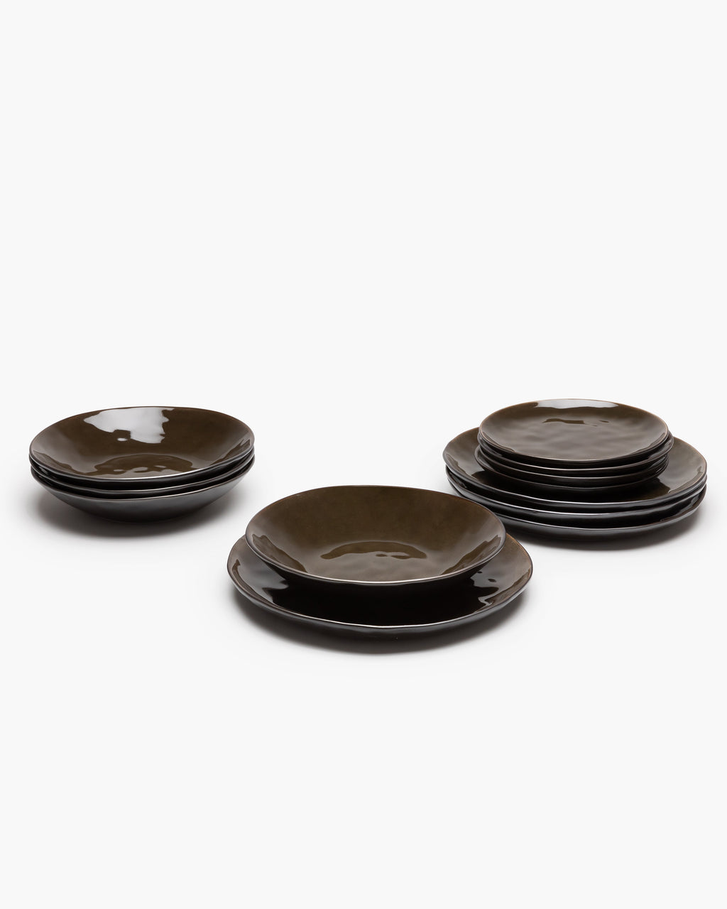 Set da cena 12 pezzi - Porcellana pura di Pascale Naessens - grigio scuro