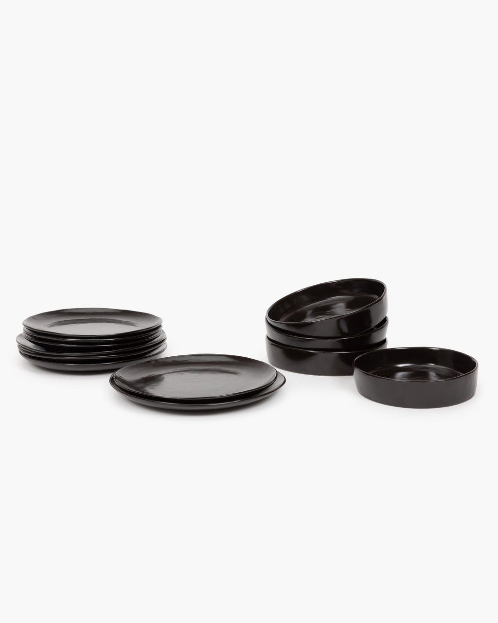 Dinner Set 12 pieces - La Mère tableware by Marie Michielssen - dark brown