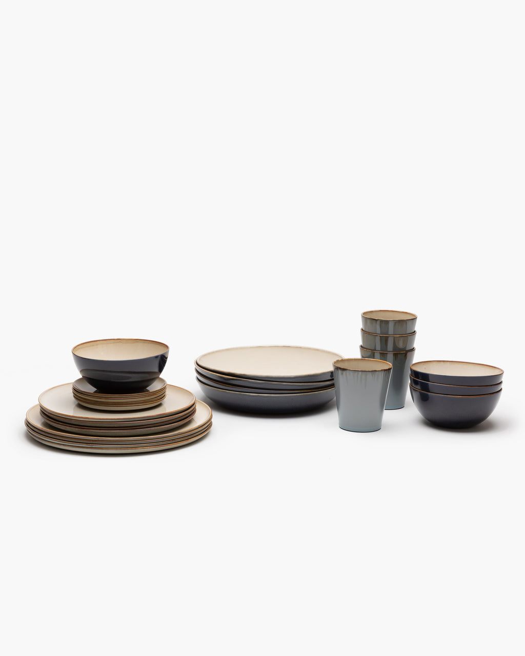 Full Set 24 pieces - Terres de rêves tableware by Anita Le Grelle - misty gray