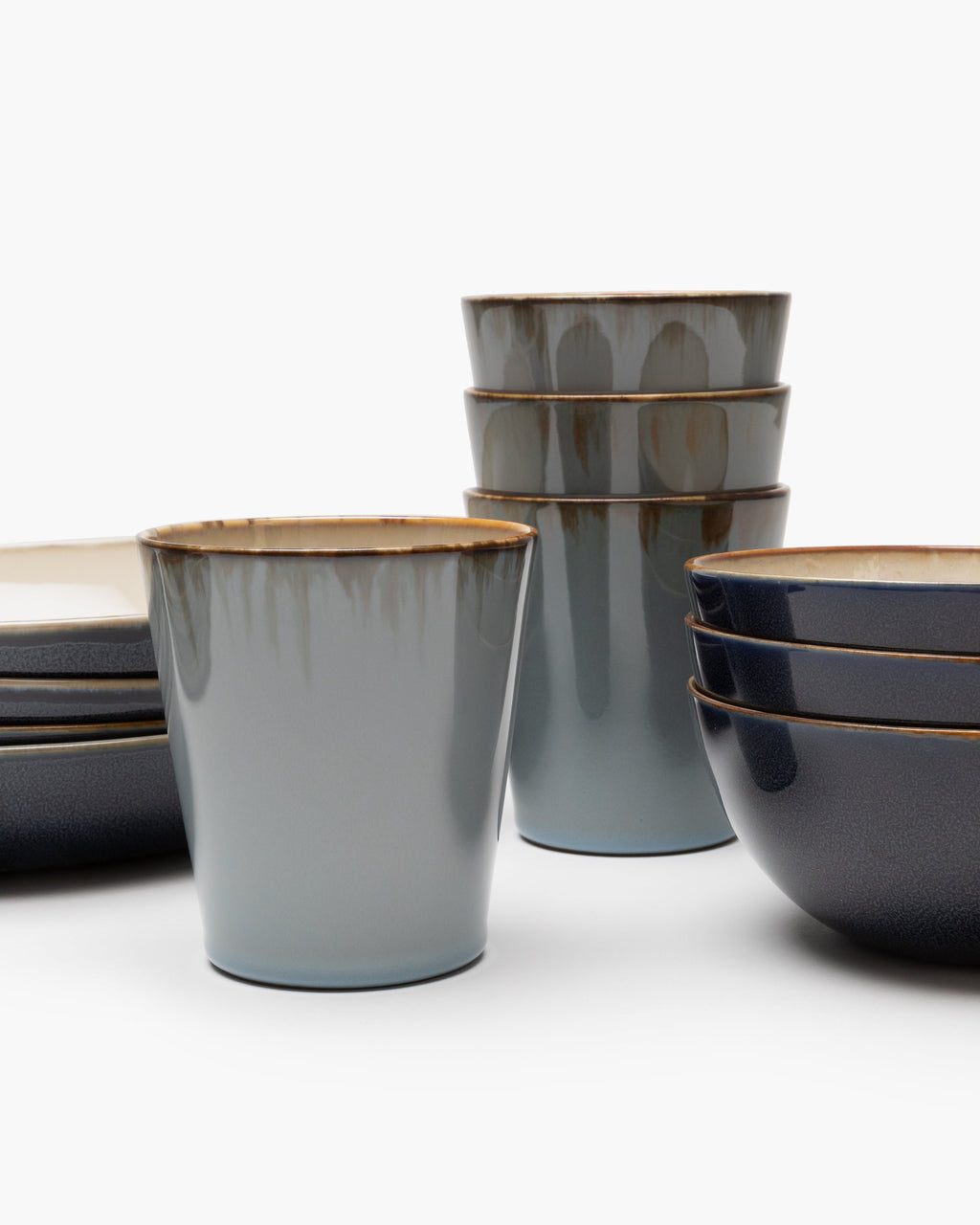 Full Set 24 pieces - Terres de rêves tableware by Anita Le Grelle - misty gray