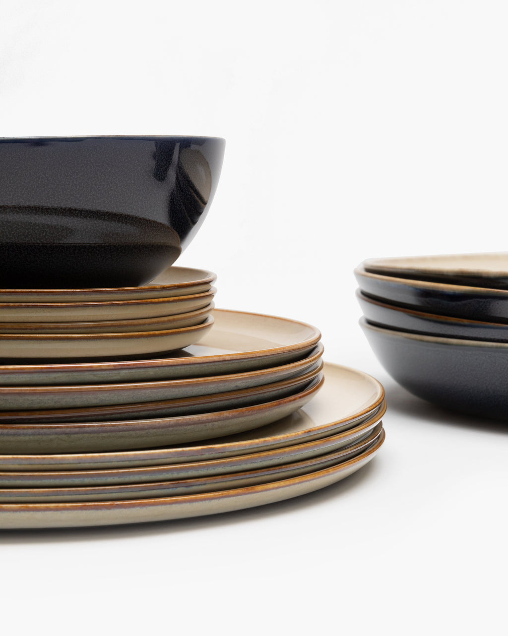 Full Set 24 pieces - Terres de rêves tableware by Anita Le Grelle - misty gray