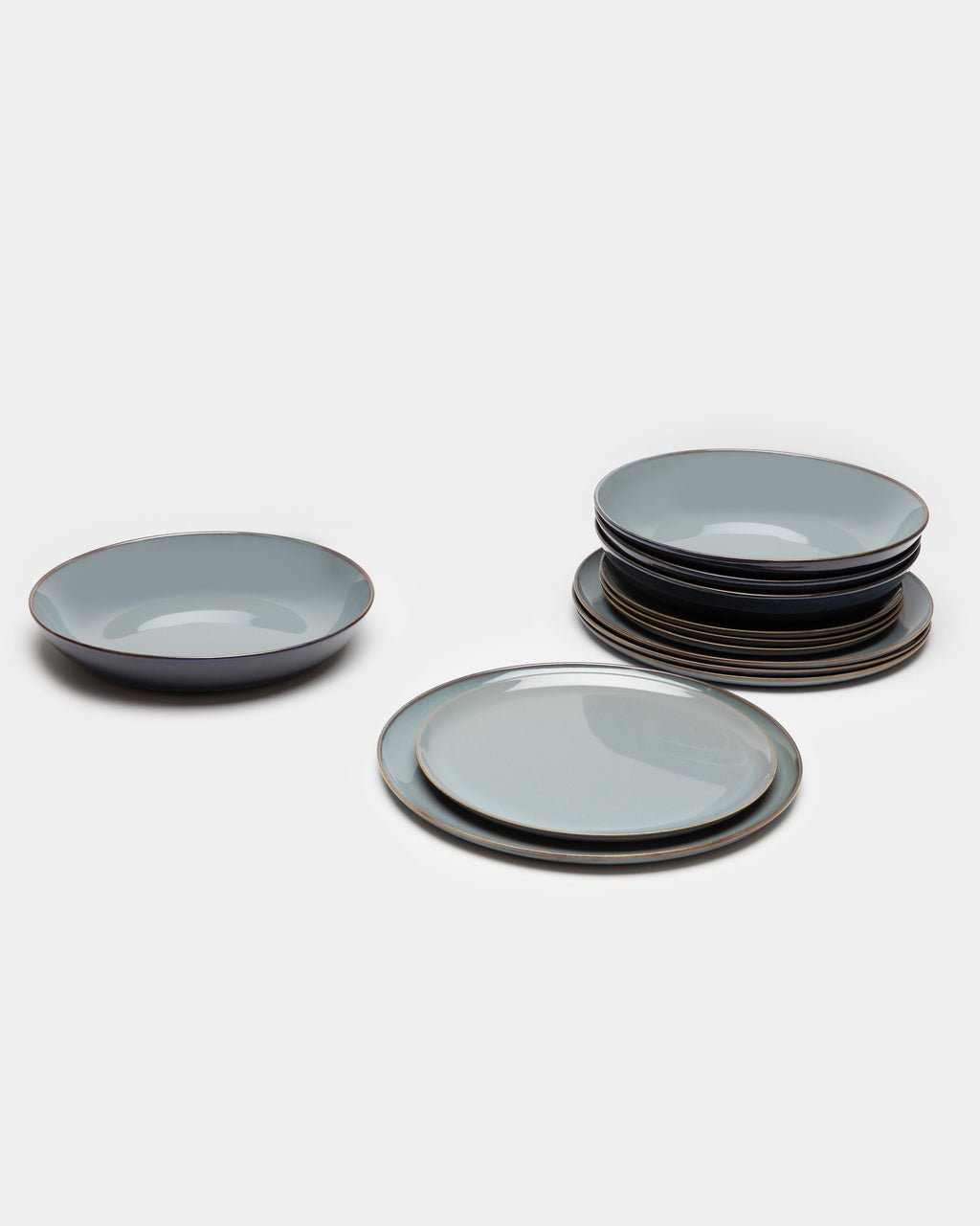 Full Set 24 pieces - Terres de rêves tableware by Anita Le Grelle - smoky blue