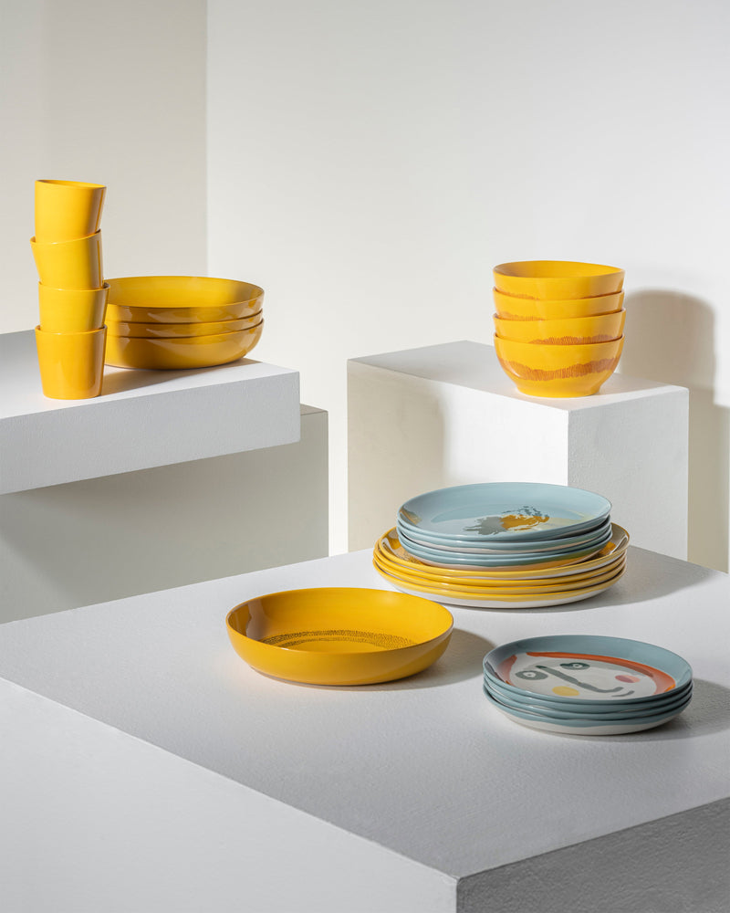 Set completo 24 pezzi - stoviglie per banchetti di Ottolenghi - giallo