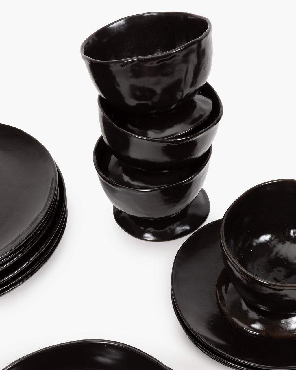 Full Set 24 pieces - La Mère tableware by Marie Michielssen - dark brown
