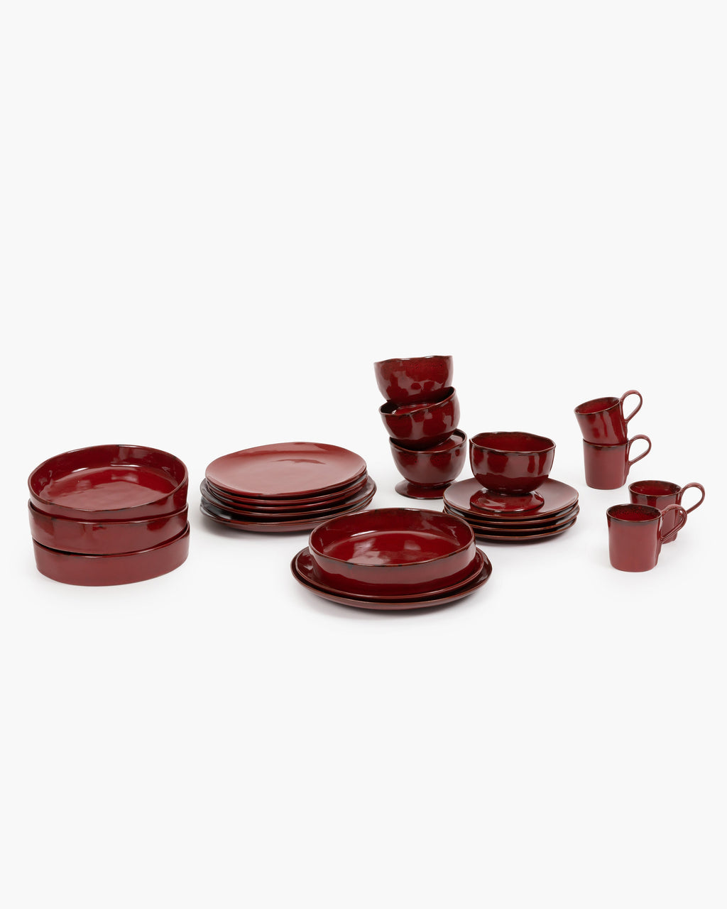 Full Set 24 pieces - La Mère tableware by Marie Michielssen - Venetian red