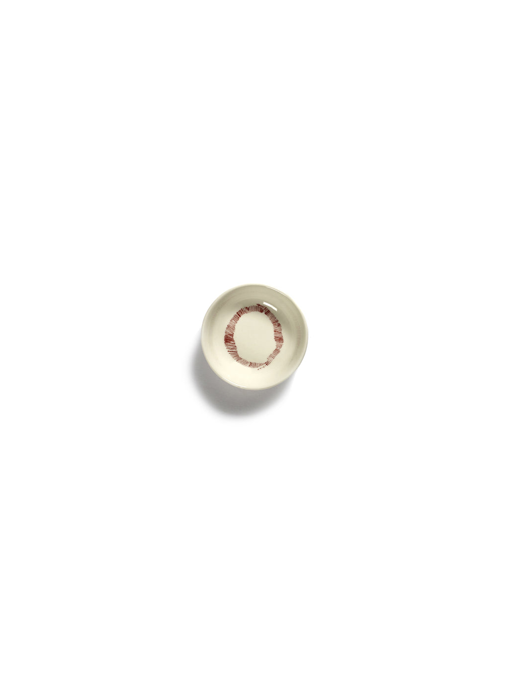 DISH XS WHITE SWIRL-STRIPES RED FEAST